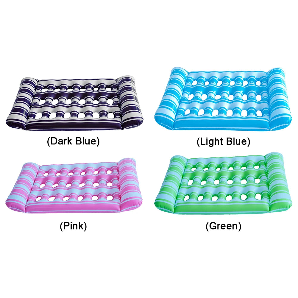 Inflatable Floating Bed Portable Inflatable Water Sleeping Bed Foldable Floating Lounger Air Mattress for Swimming Pool Party