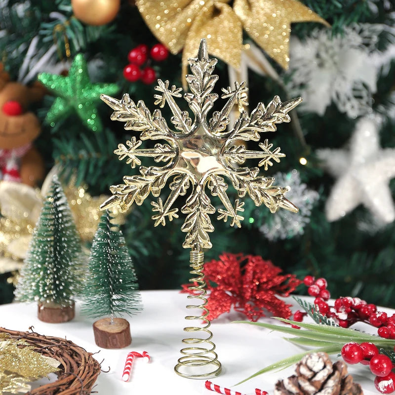 1Pcs Christmas Decoration Xmas Tree Topper Glitter Gold Star Pendant for Home Decor 2026 New Year Party Gift Navidad Accessories