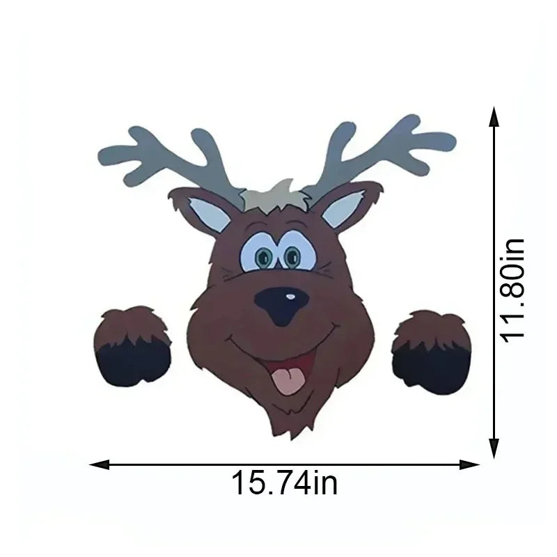 Santa Clause Snowman Reindeer Peeker Yard Decor, Christmas Peeker Fence Decor, Festive Christmas Decorations for Home Garden