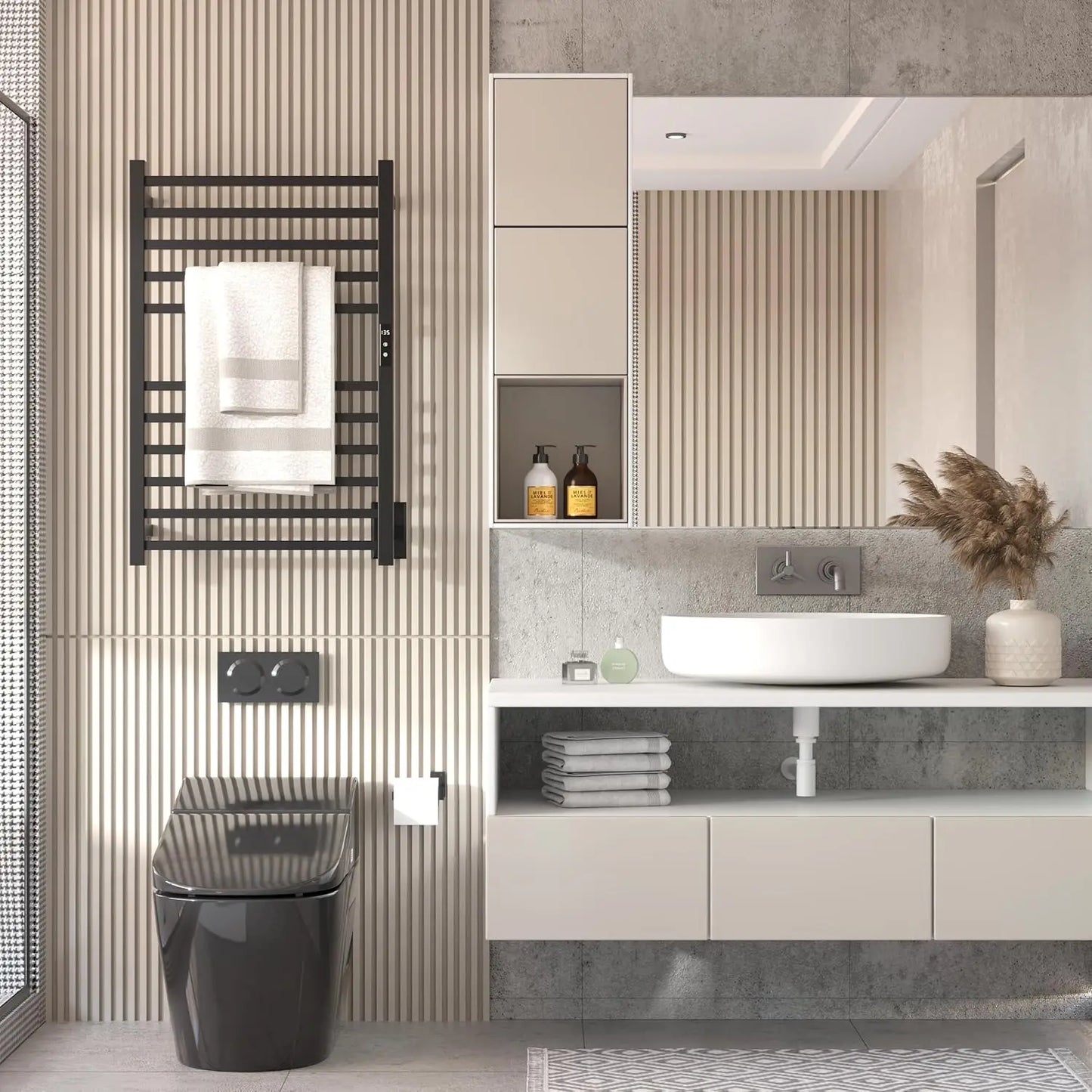 Heated Towel Rack, Electric Towel Warmer with Built-in 24hr Timer, Wall Mounted Towel Drying Rack, Plug-in/Hardwired,Hot Sale