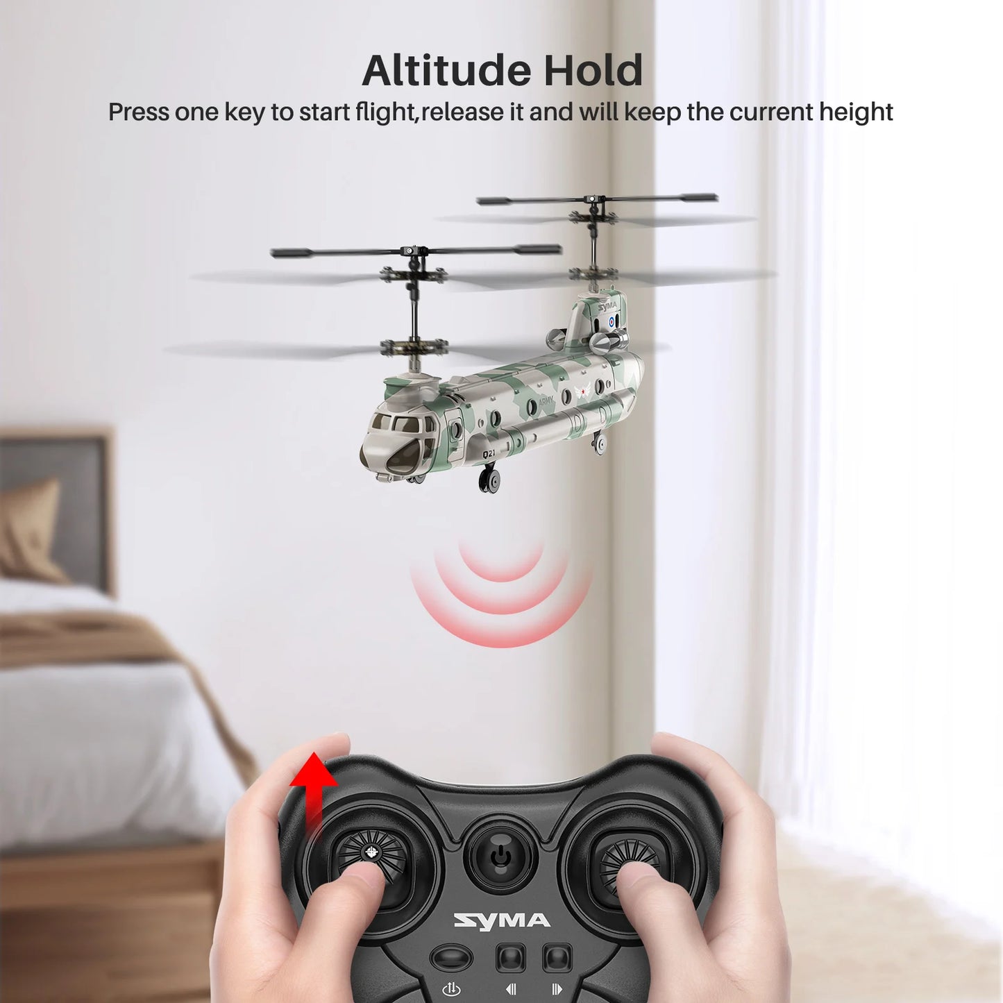 SYMA RC Helicopter Toy, Remote Control Helicopter Q21 Aircraft with Altitude Hold, One Key Take Off/Landing, CH-47 Chinook Toys