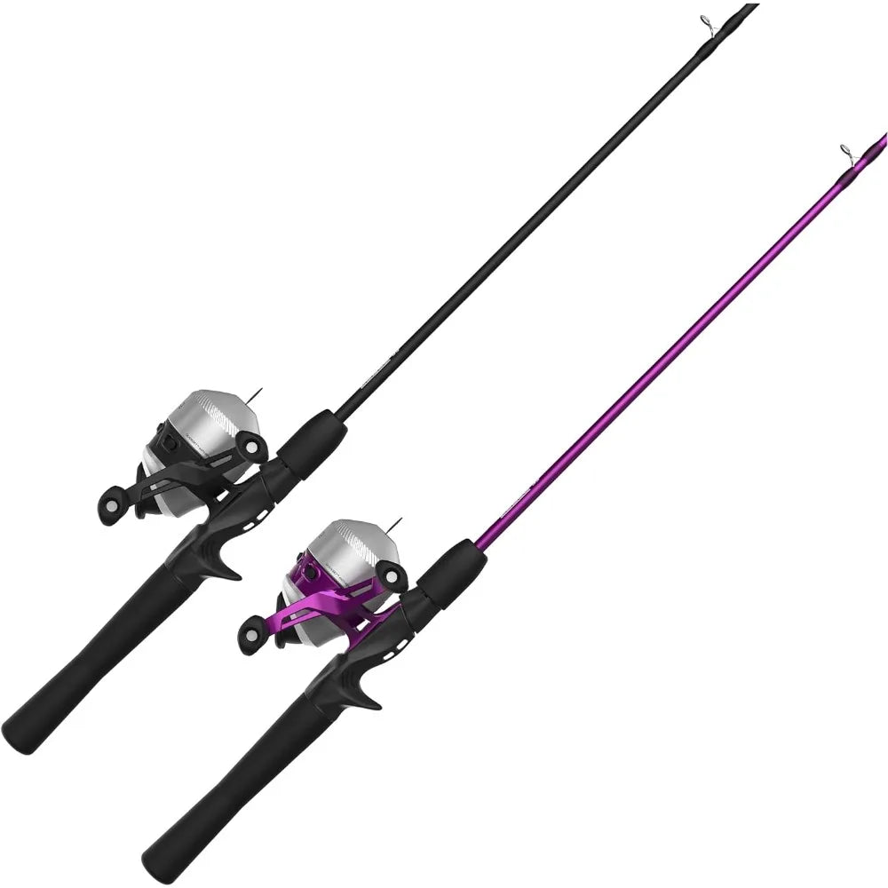 5-Foot 6-Inch Fiberglass Fishing Rod Combo with Anti-Reverse Spincast Reel