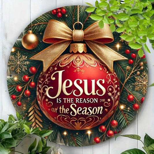 Vintage Christmas Aluminum Wall Art - 2D Festive Decor, Durable Easy-Hang Metal Sign for Home, Office & Gift