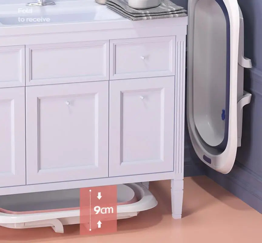 Foldable Baby Bathtub Household Hotel Ajustable Portable Newborn Baby Swimming Tub Anti-Slip Bottom Bath Bucket For Baby Shower