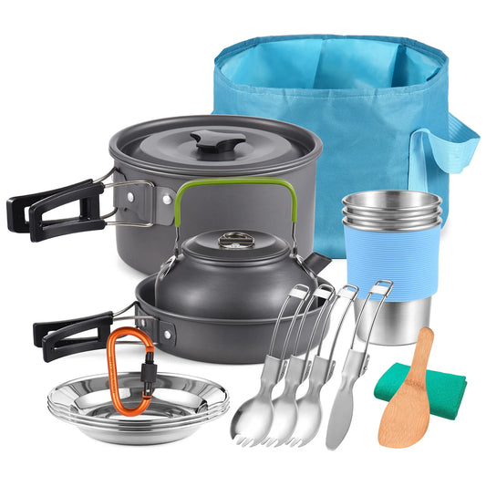 Backpacking Cookware TOMSHOO Outdoors Camping Pot Set Portable Aluminum Cookware Set