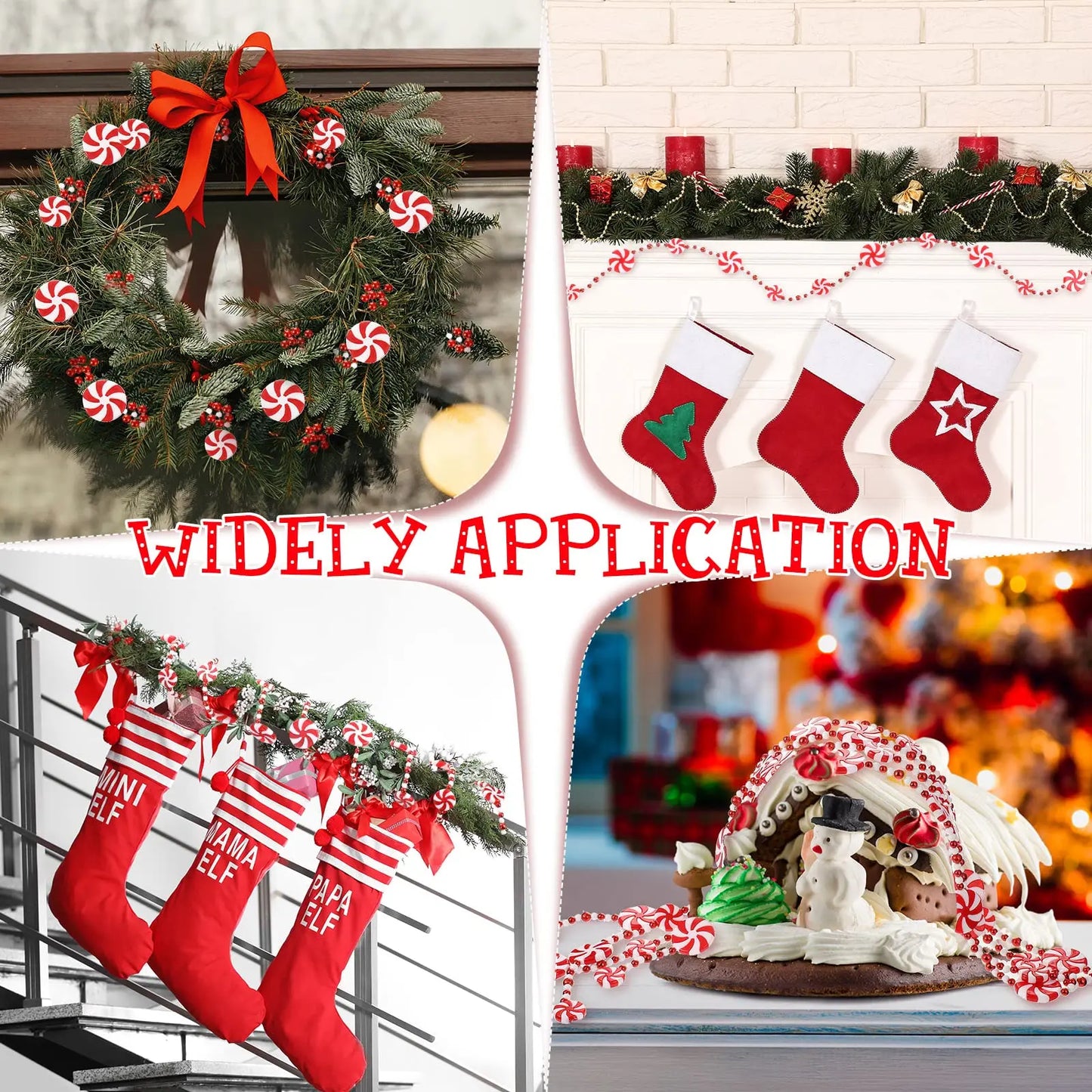 10 Feet Christmas Candy Garland Peppermint Candy Garland Christmas Decorations Fake Crystal Candy Decor Christmas Tree Garland