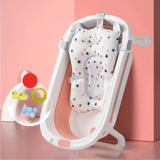 Foldable Baby Bathtub Household Hotel Ajustable Portable Newborn Baby Swimming Tub Anti-Slip Bottom Bath Bucket For Baby Shower